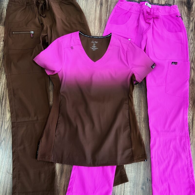Koi Ombre Top in Hibiscus Pink/Walnut
