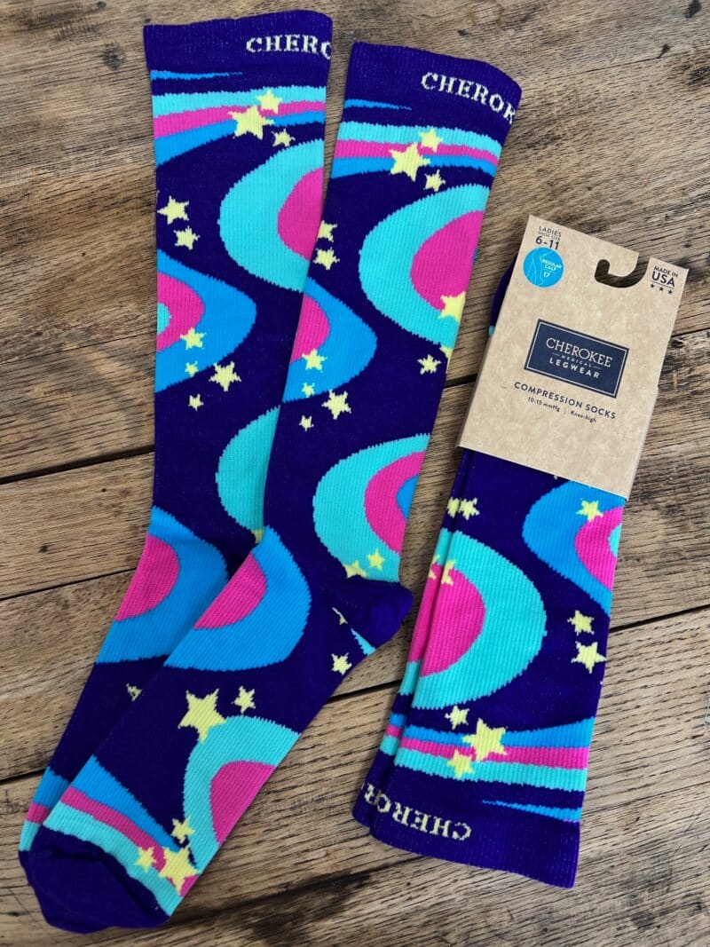 Swirly Stars Compression Socks
