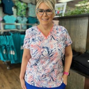 Healing Hands Amanda Top in Serene Safari