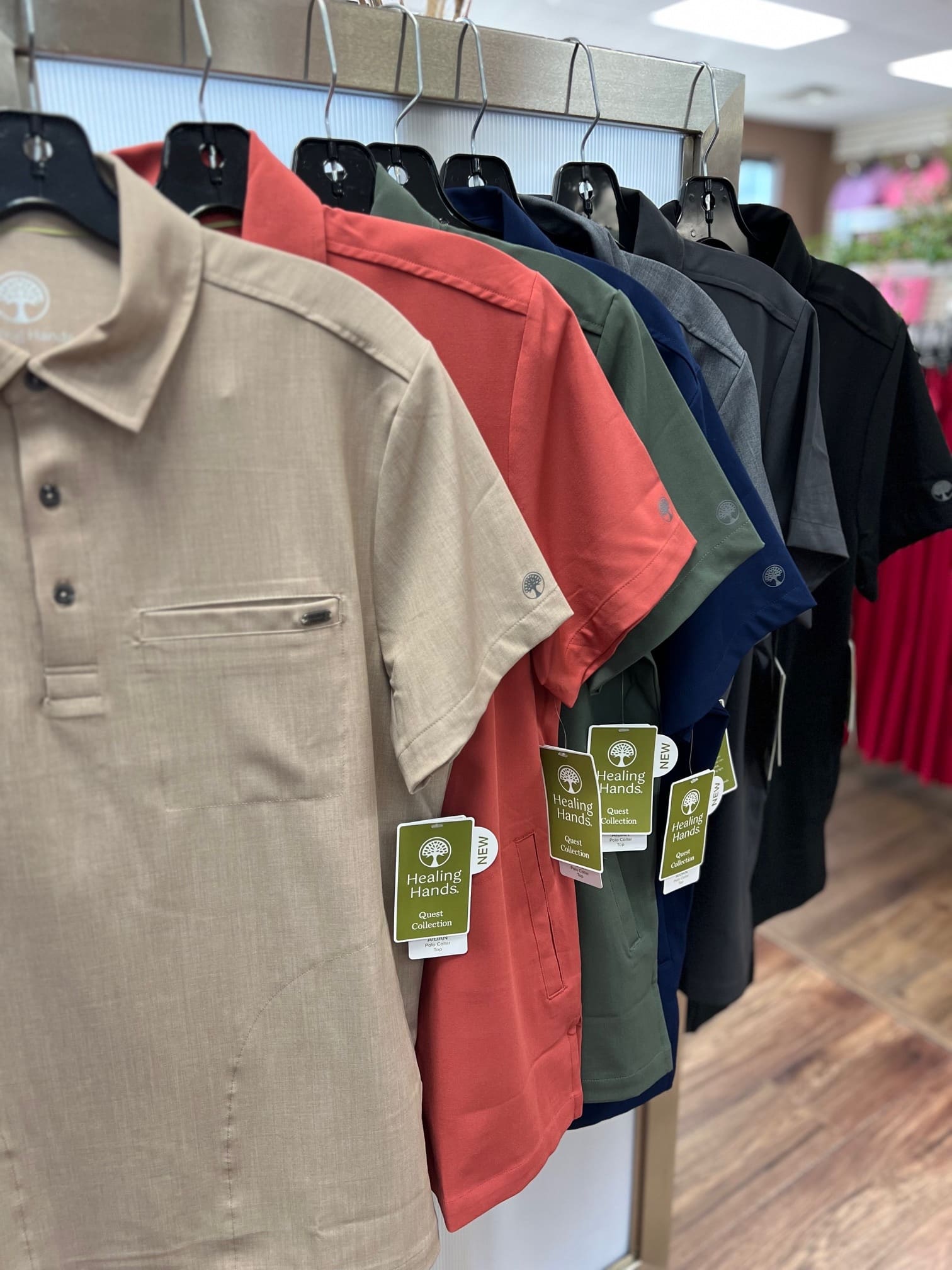 Men's Healing Hands Polo Scrub Top - Image 4