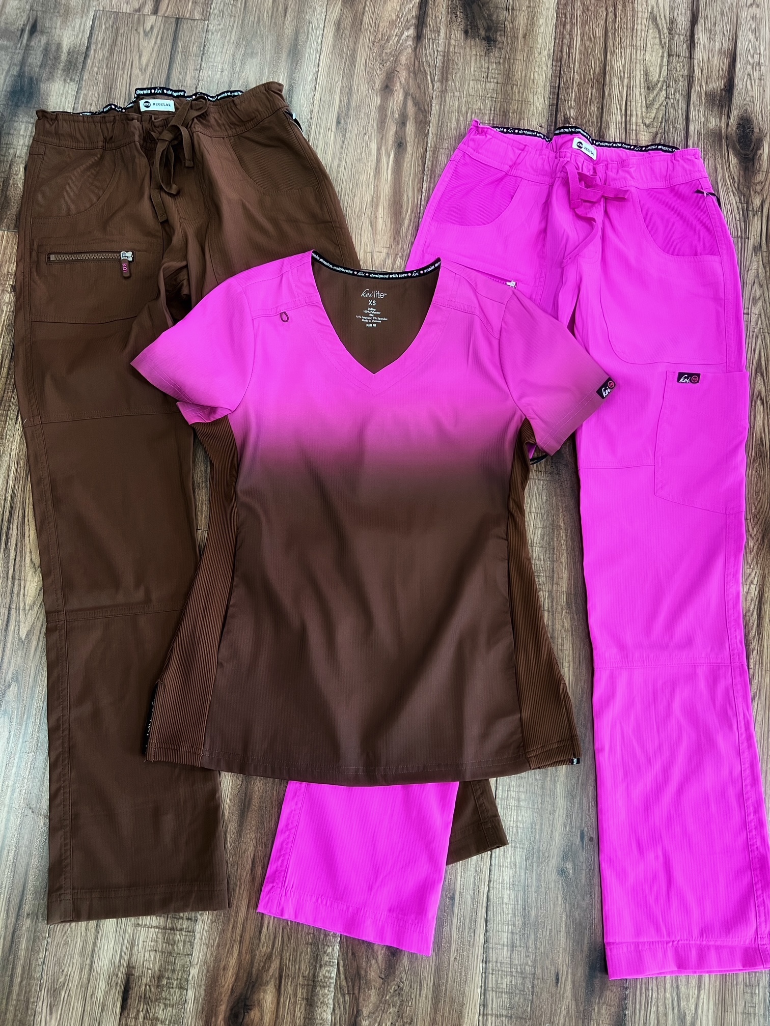 Koi Ombre Top in Hibiscus Pink/Walnut